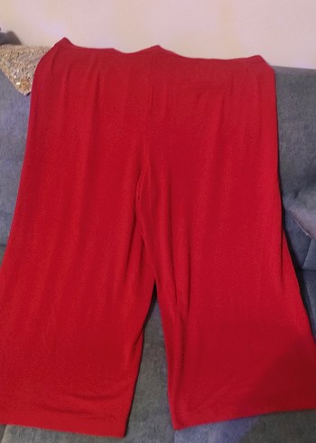 Kırmızı Salaş Midi Kumaş Kadın Pantolon - Görsel 6