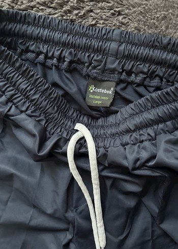 Geniş Kesim Mavi Paraşüt Kumaş Eşofman Altı Pantolon - Görsel 4