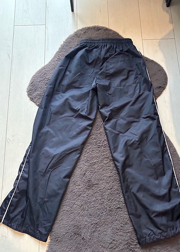 Geniş Kesim Mavi Paraşüt Kumaş Eşofman Altı Pantolon - Görsel 5