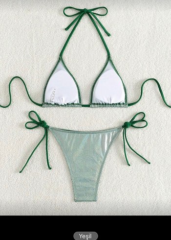 Yeşil Parlak Payetli Bohem Bikini - Görsel 2