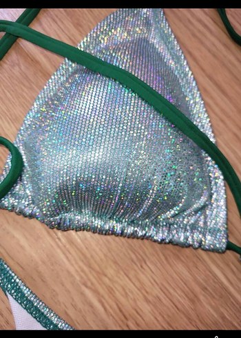 Yeşil Parlak Payetli Bohem Bikini - Görsel 4