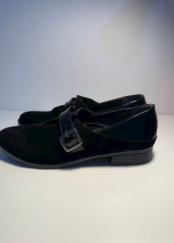 Siyah Süet Tokalı Blok Topuklu Kadın Ayakkabı - Görsel 3