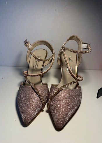 Pembe Parlak Yüksek Topuklu Ayakkabı - Görsel 2