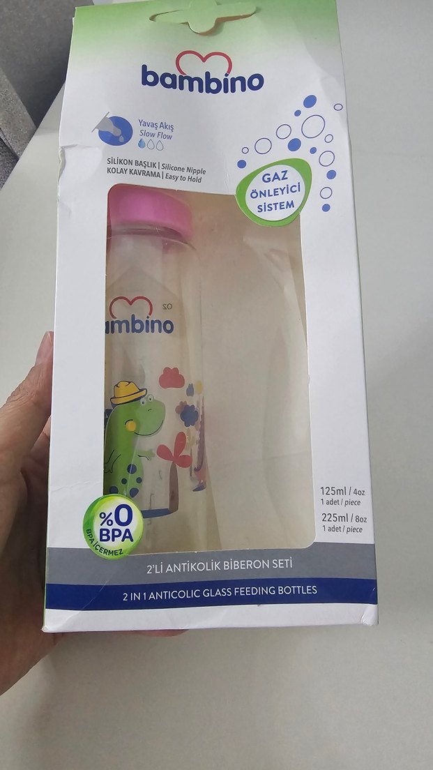 Pembe renkli bambino bebek biberonu - Görsel 3