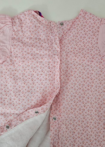 Pembe Nakışlı Kız Çocuk Fırfırlı Elbise - Görsel 4