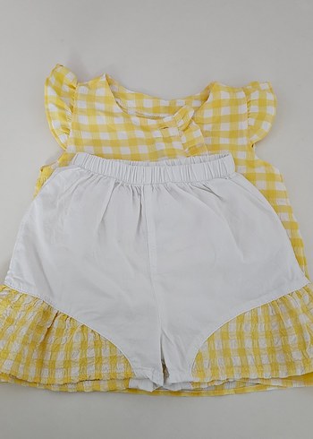 Kız Çocuk Sarı Kareli Düğmeli Bluz - Görsel 4