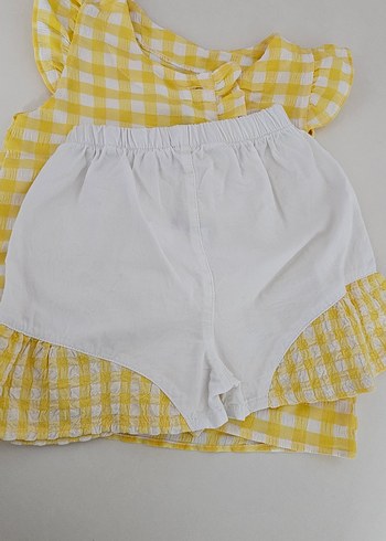 Kız Çocuk Sarı Kareli Düğmeli Bluz - Görsel 5