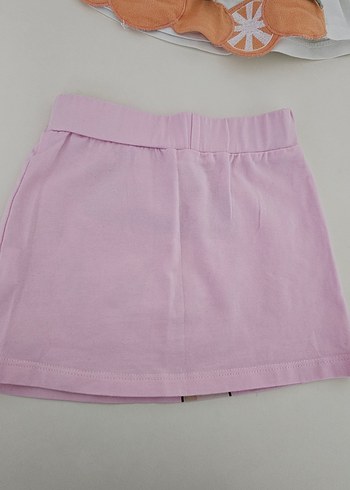 Renkli Baskılı Kısa Kollu Bebek Kız Kombini - Görsel 8