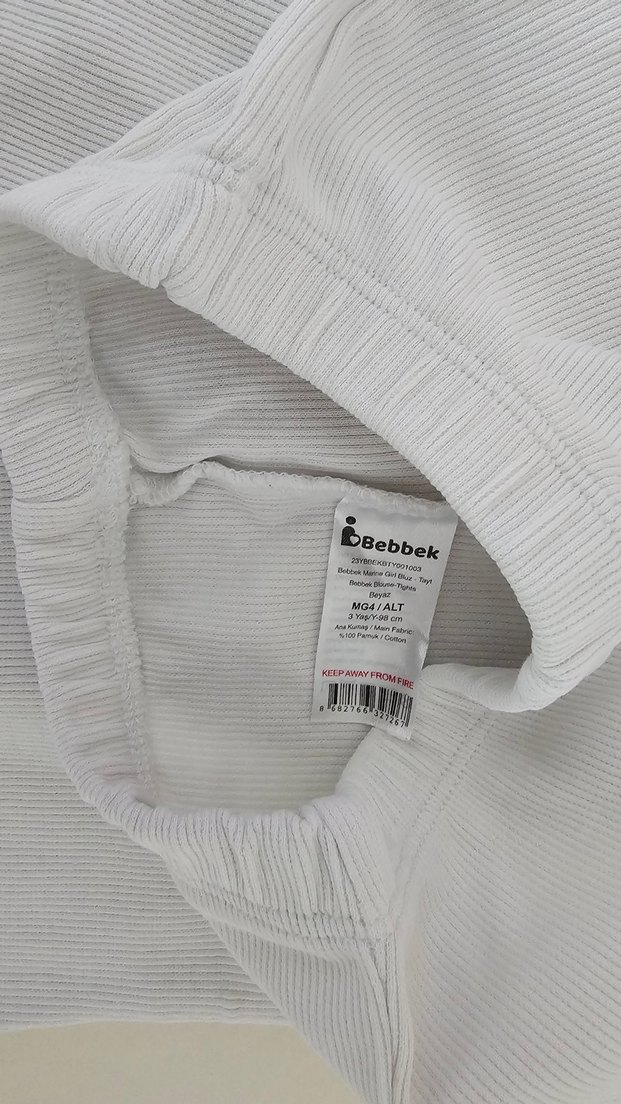 Düğmeli, Kolsuz Mavi Çizgili Kız Bluzu - Görsel 3