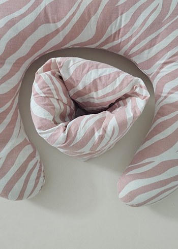 Pembe Zebra Desenli Emzirme ve Hamile Yastığı - Görsel 5