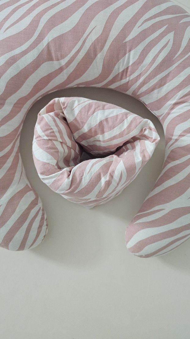Pembe Zebra Desenli Emzirme ve Hamile Yastığı - Görsel 5