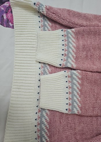 Nakışlı Pembe Bohem Örgü Kazak Colin's. s beden - Görsel 4