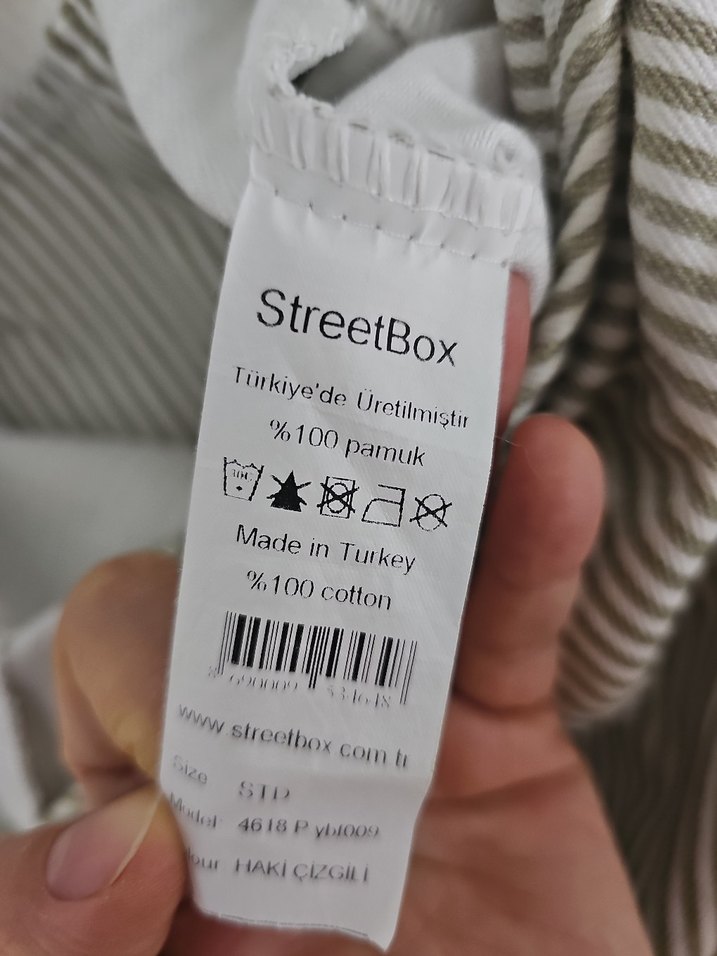 Gri Çizgili Keten Kadın Çanta - Görsel 5