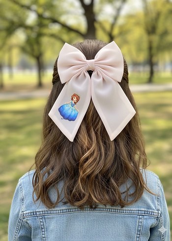 Mavi Bağlama Desenli Fiyonk Saç Tokası - Görsel 3