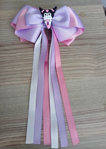 Mor Pastel Fiyonk ve Kurdeleli Saç Aksesuarı - Görsel 2