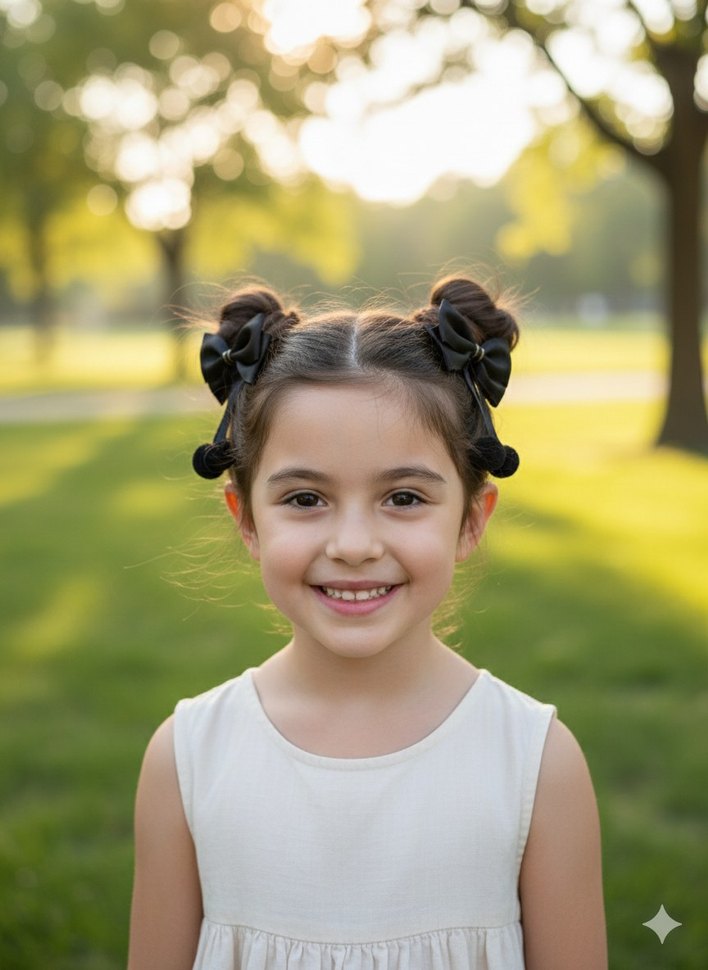 Pembe Fiyonk Detaylı Çocuk Saç Tokası - Görsel 4