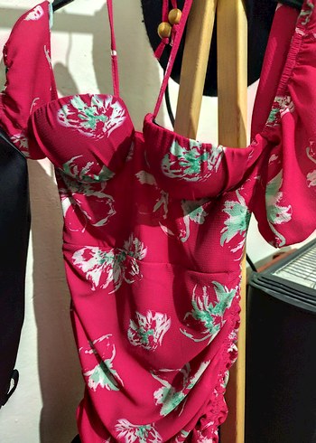 Pembe Straplez Desenli Hamile Bluzu - Görsel 2