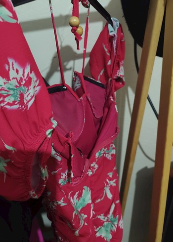 Pembe Straplez Desenli Hamile Bluzu - Görsel 4