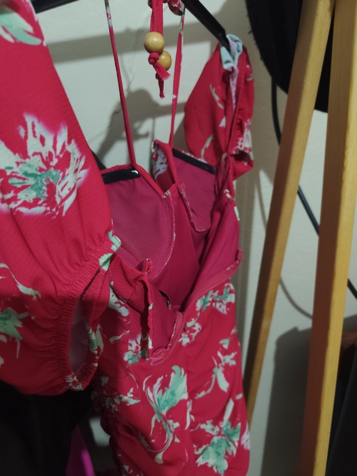 Pembe Straplez Desenli Hamile Bluzu - Görsel 4