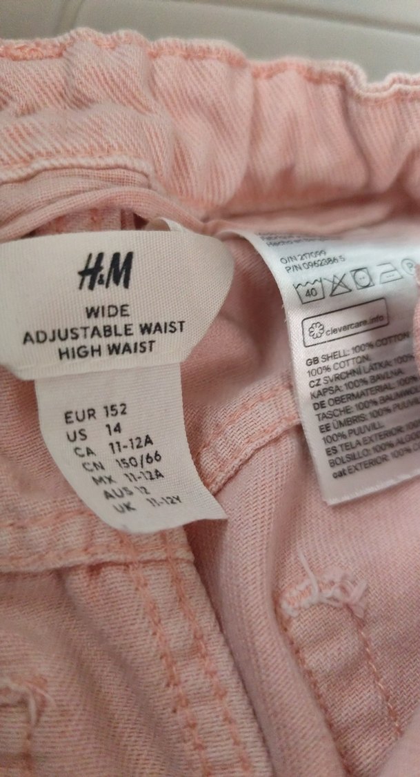 Kız çocuk pudra Pembe Keten Salaş Pantolon - Görsel 4