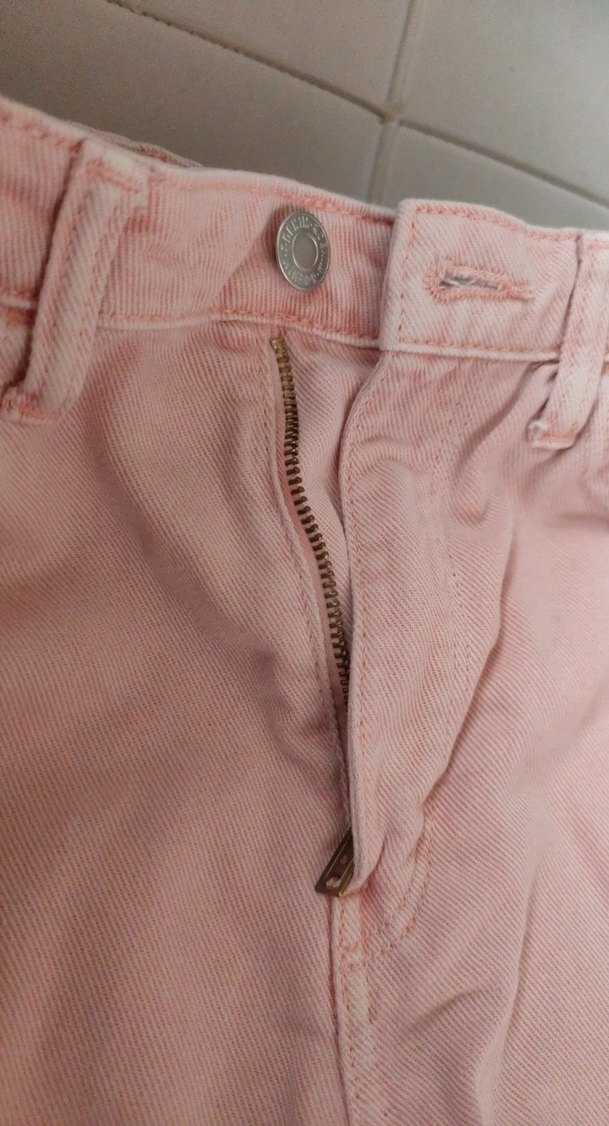 Kız çocuk pudra Pembe Keten Salaş Pantolon - Görsel 3