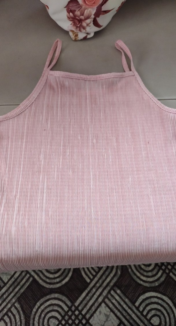 Pembe Piliseli İnce Askılı Kadın Atlet - Görsel 3