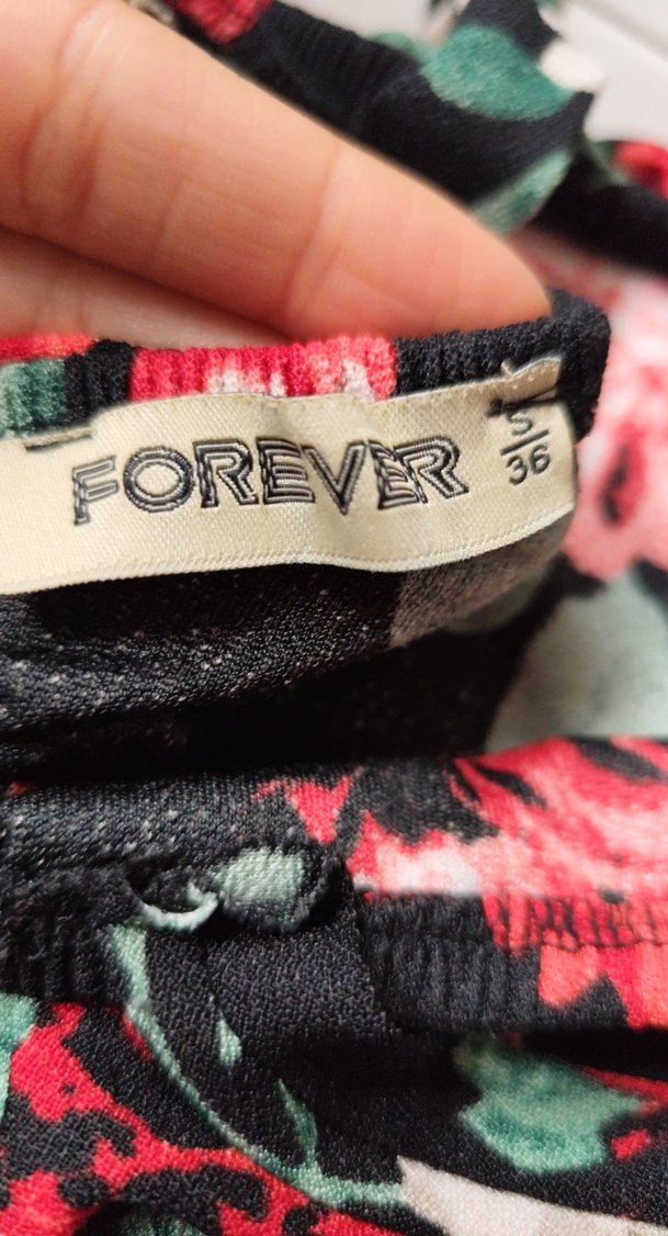 Çiçek Desenli Straplez kısa elbise - Görsel 3