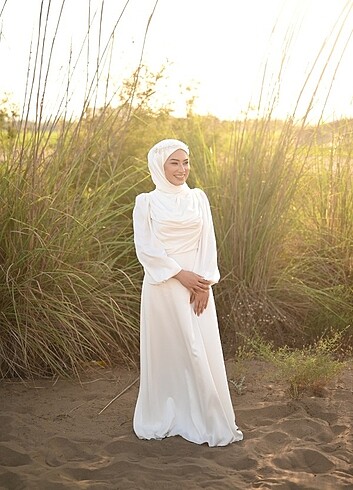 Tesettür nikah elbisesi