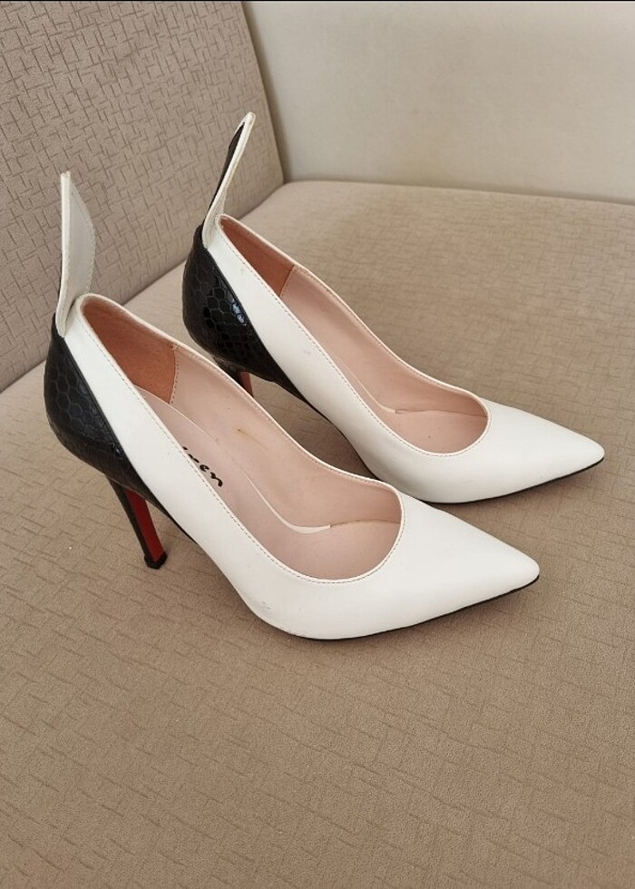Beyaz Topuklu Ayakkabı (40) - Görsel 3