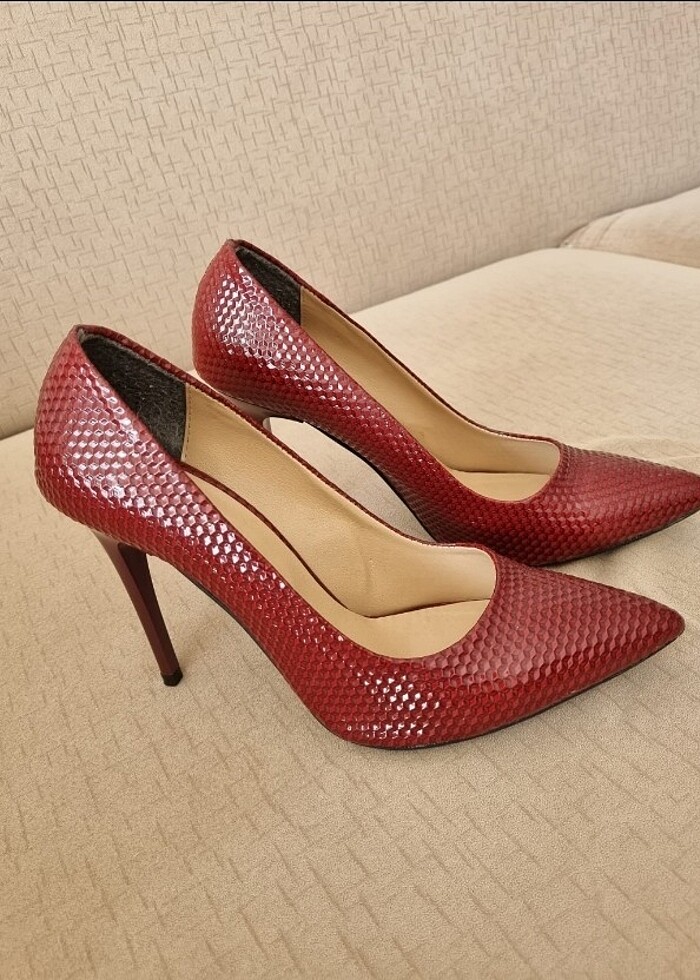 Bordo Topuklu Ayakkabı (40) - Görsel 3
