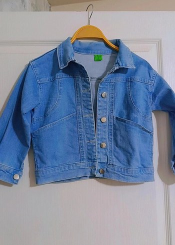 Düğmeli Mavi çocuk 5 6 yaş Denim Ceket
