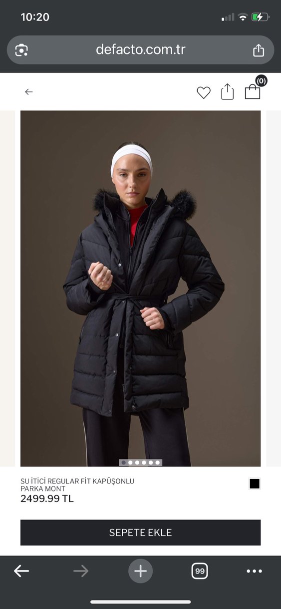 Kadın Siyah Kürklü Kapüşonlu Parka Mont - Görsel 2