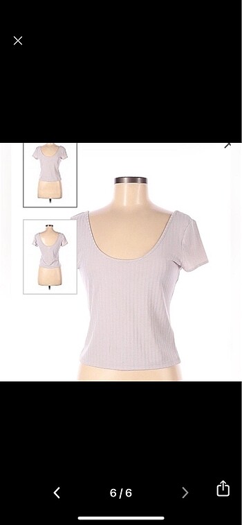 xs Beden mor Renk H&M oyuk yaka lila bluz #coquette #y2k