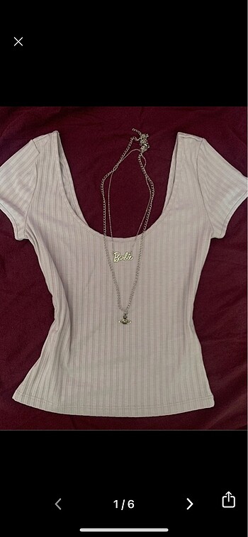 H&M oyuk yaka lila bluz #coquette #y2k