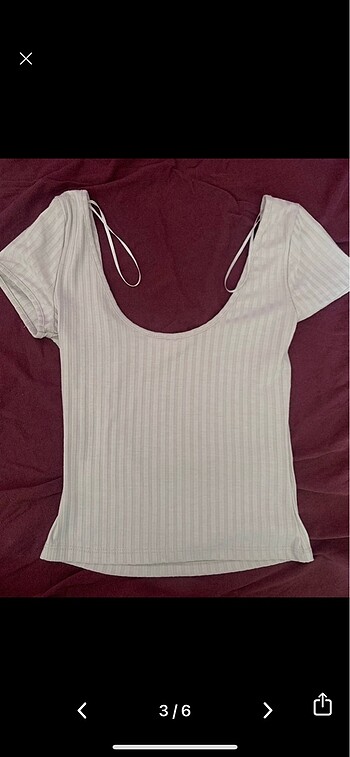 xs Beden H&M oyuk yaka lila bluz #coquette #y2k