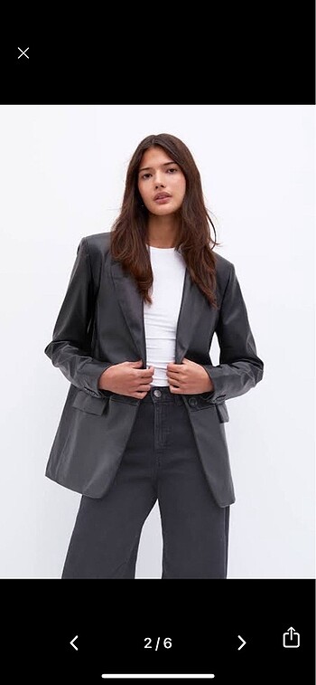 Pull and Bear pull&bear suni deri blazer ceket