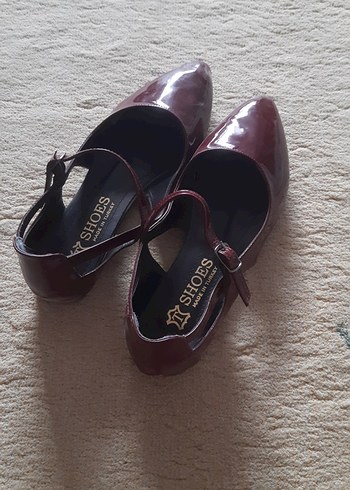 37 Beden bordo Renk Bordo Tokalı Stiletto Topuk Kadın Ayakkabı
