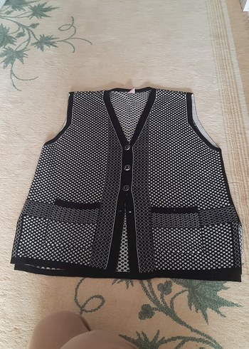 Diğer Gri Örgü V Yaka Kadın Yelek