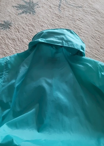 Turkuaz Parlak Kapüşonlu Kadın Ceket - Görsel 15