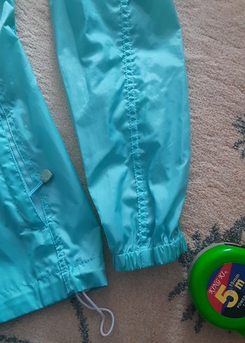 Turkuaz Parlak Kapüşonlu Kadın Ceket - Görsel 9