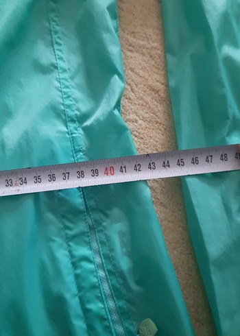 Turkuaz Parlak Kapüşonlu Kadın Ceket - Görsel 8