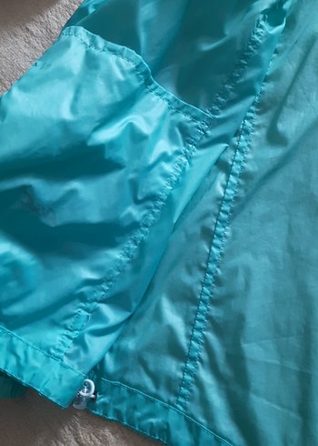 Turkuaz Parlak Kapüşonlu Kadın Ceket - Görsel 12