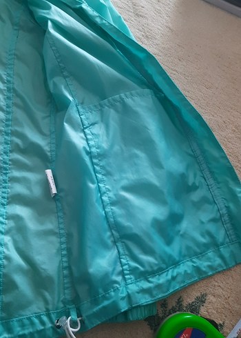 Turkuaz Parlak Kapüşonlu Kadın Ceket - Görsel 13