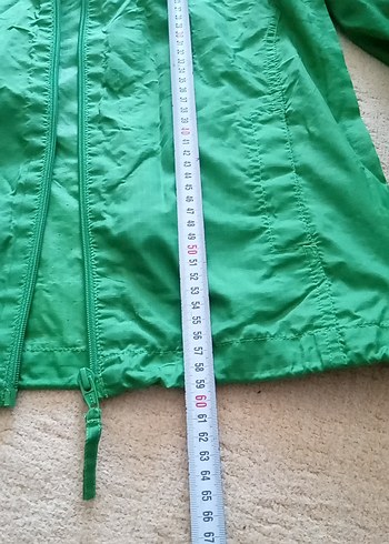 unisex Yeşil Kapüşonlu Rüzgarlık Mont - Görsel 3