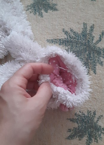 Nakışlı ekru renk Kız Çocuk eldiven - Görsel 6