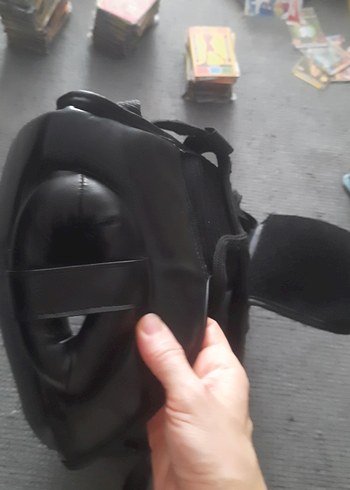 Siyah kickbox ya da box Deri Biker Kask - Görsel 6