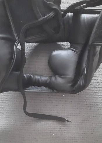 Siyah kickbox ya da box Deri Biker Kask - Görsel 4