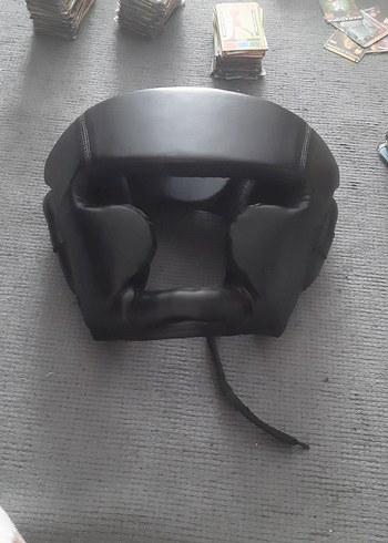 Siyah kickbox ya da box Deri Biker Kask - Görsel 2