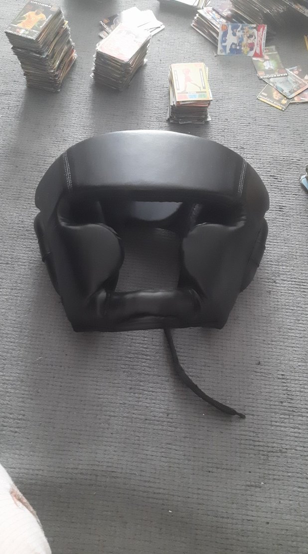 Siyah kickbox ya da box Deri Biker Kask - Görsel 2