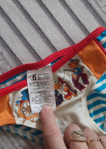 Çizgili ve Baskılı Erkek Çocuk Mayo - Görsel 3